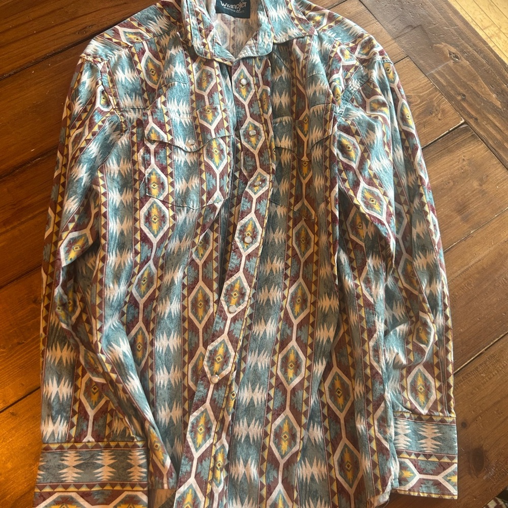 Wrangler Multicolor Geometric Western Shirt